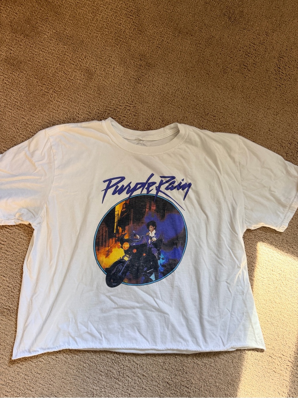 Vintage Prince Purple Rain Cropped Cotton Tee